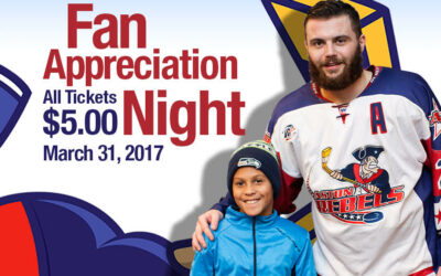 Rebels Announce Fan Appreciation Night – All Tickets $5