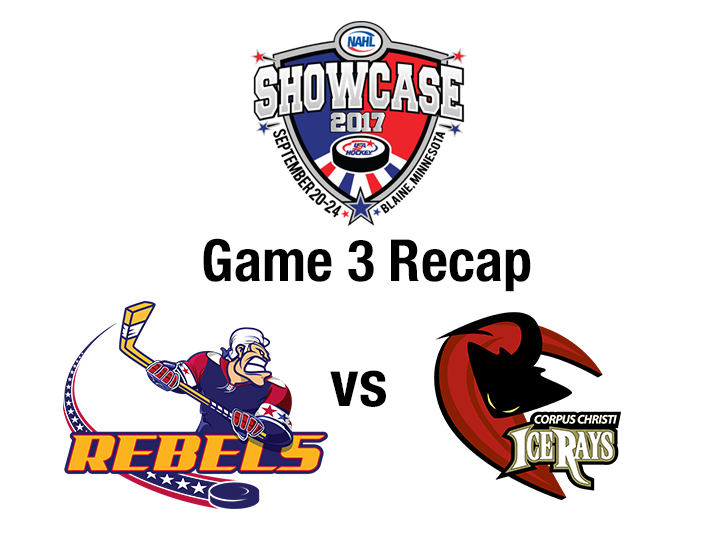 Zerban’s 3rd straight game winning goal gives Rebels 3 – 1 victory over IceRays