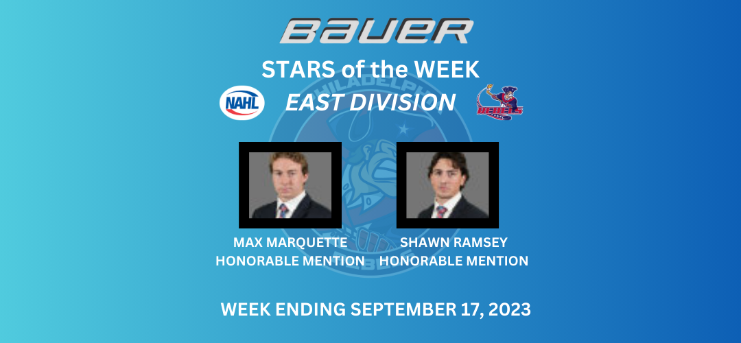 Marquette and Ramsey Named Honorable Mention for NAHL’s East Division’s Star of the Week