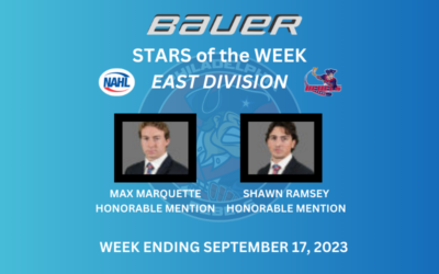 Marquette and Ramsey Named Honorable Mention for NAHL’s East Division’s Star of the Week