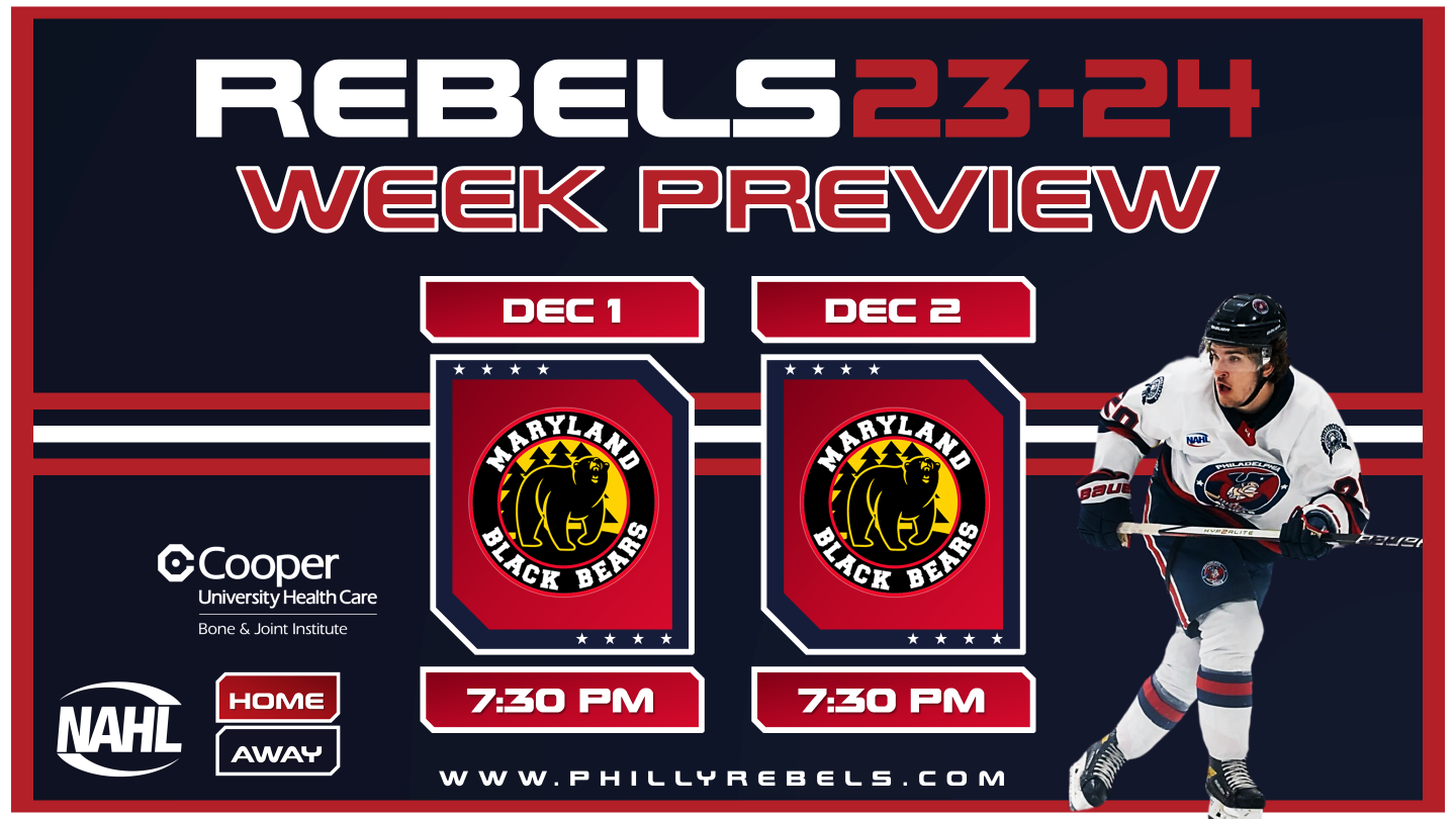 Weekend Preview: 12/1 & 12/2 – Rebels host Black Bears in first of home and home weekend and series