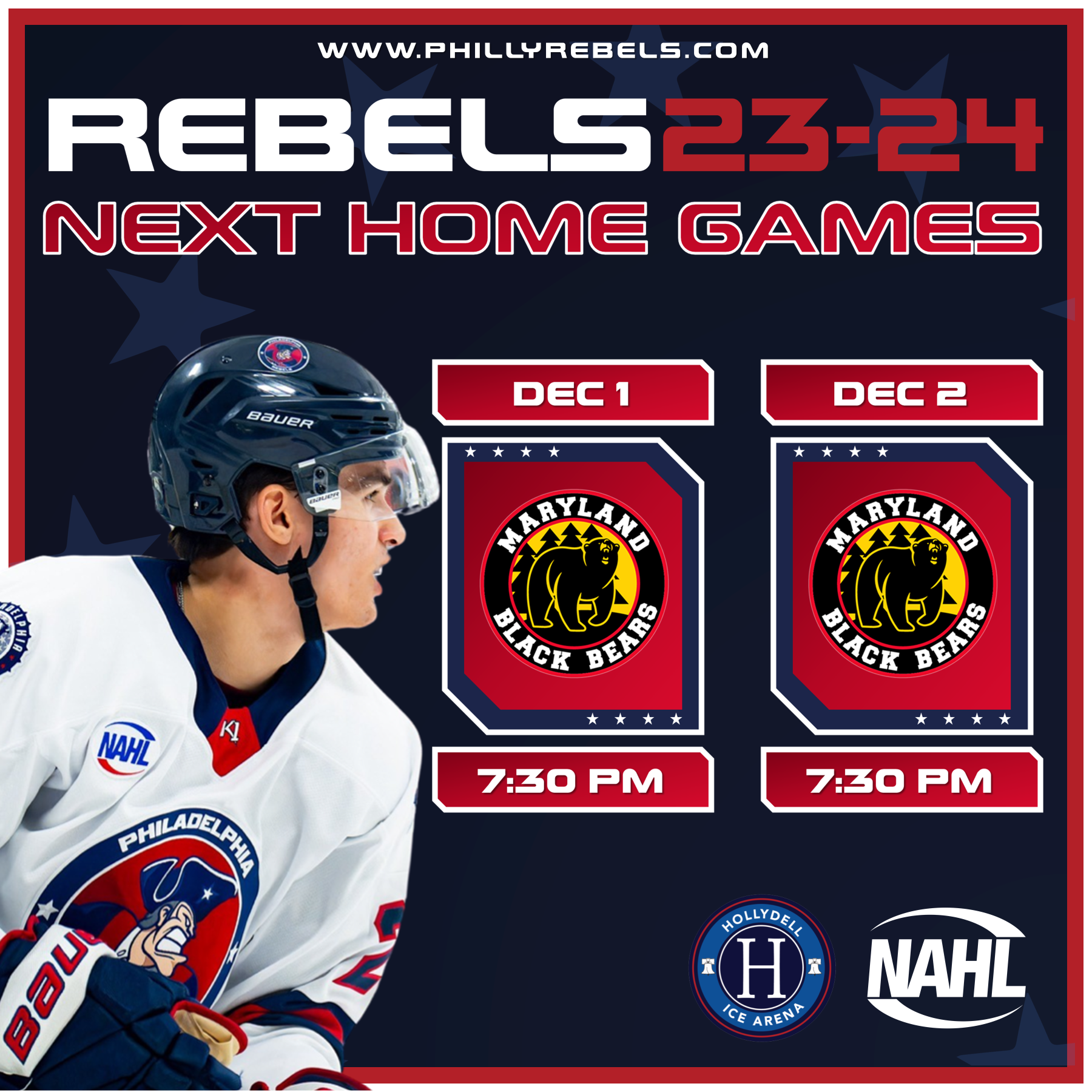 Rebels host the Maryland Black Bears December 1 & 2