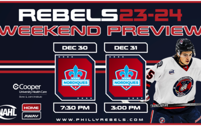 Weekend Preview: 12/30 & 12/31 – Rebels host first-place Nordiques to ring in New Year