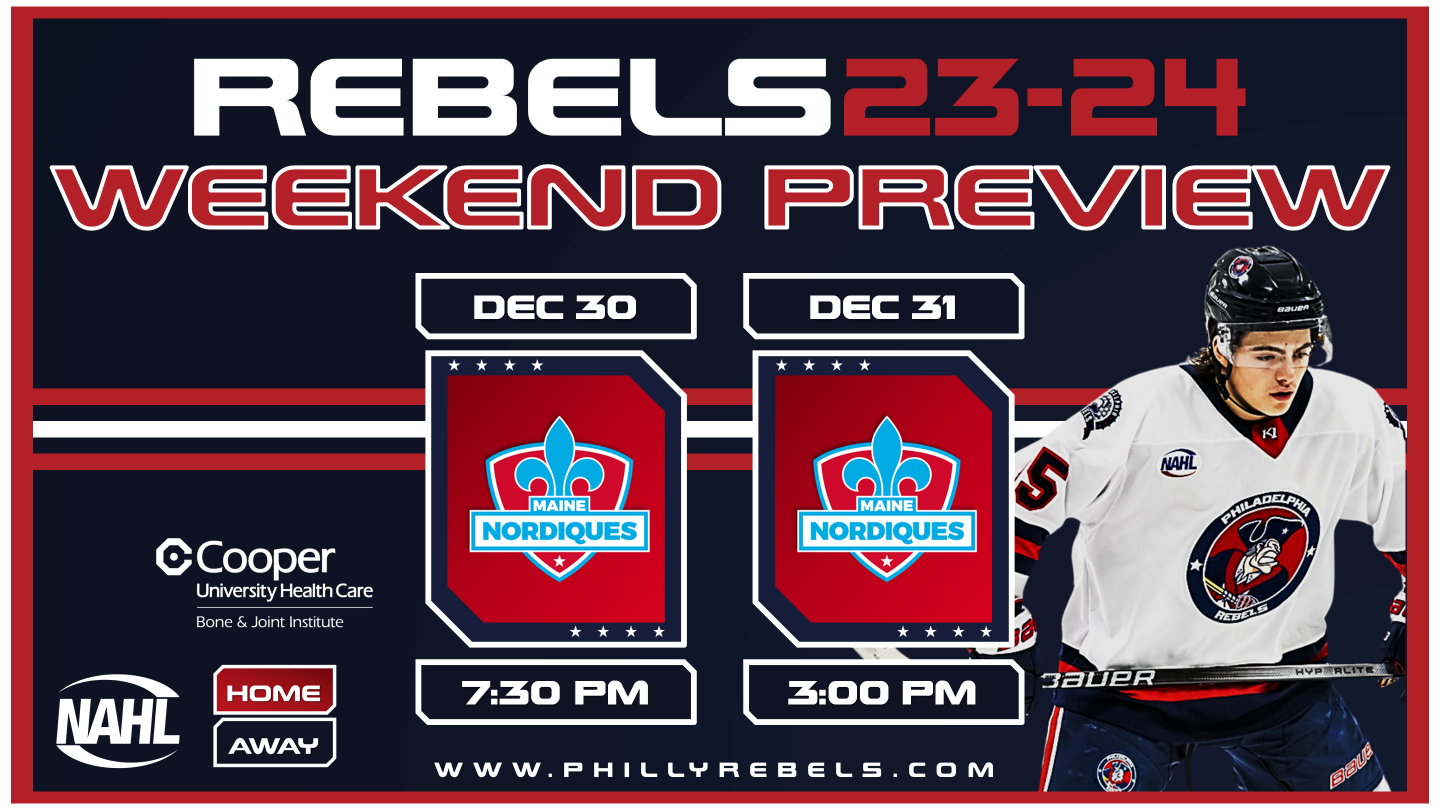 Weekend Preview: 12/30 & 12/31 – Rebels host first-place Nordiques to ring in New Year