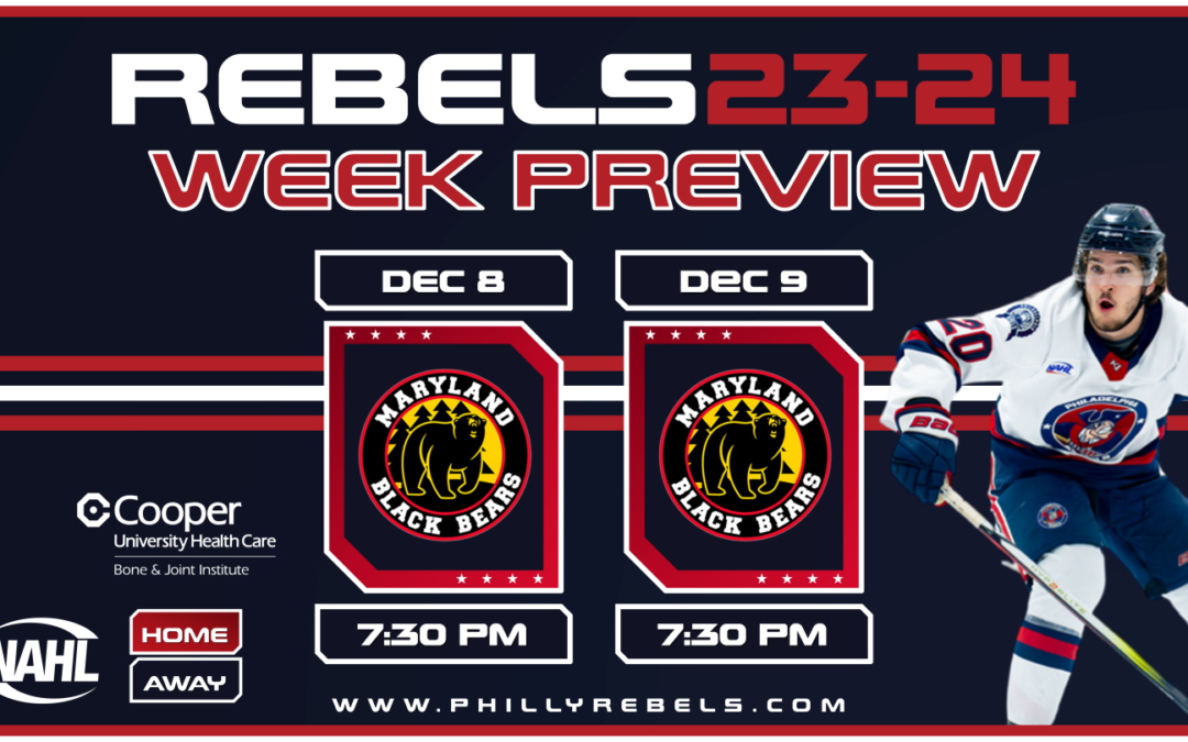 Weekend Preview: 12/8 & 12/9 – Rebels travel to Maryland to complete second end of home and home weekend series against Black Bears