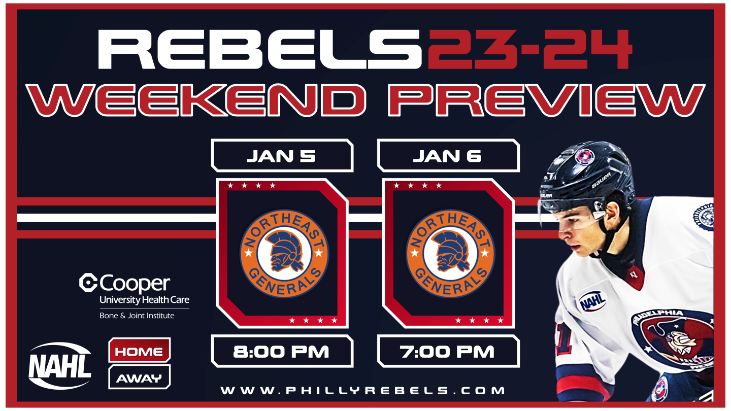 Weekend Preview: 1/5 & 1/6 – Rebels travel to Attleboro to take on Generals