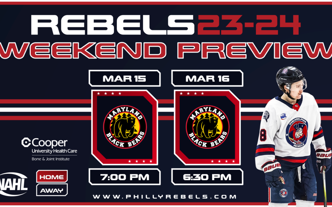 Weekend Preview: 3/15 & 3/16 – Rebels travel to Odenton to face first-place Black Bears